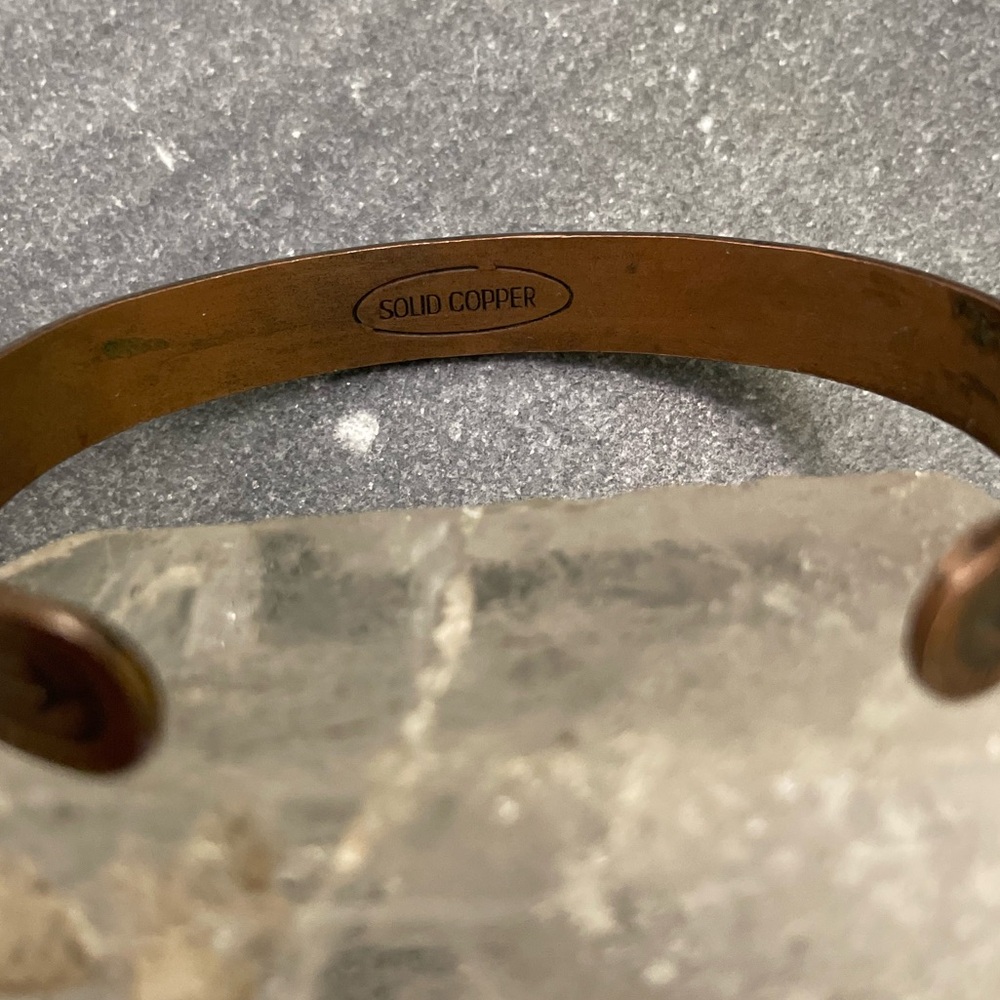 Vintage Solid Copper Thunderbird Cuff Bracelet - image 2